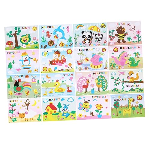 PHENOFICE 16Er-Pack pädagogisches Aufkleberspielzeug Schaumstoffaufkleber für Kinder Spielzeug für Kinder basteln für Kinder bastelmaterial für Kinder DIY-Sticker-Kit Mosaik-Aufkleber-Kunst von PHENOFICE