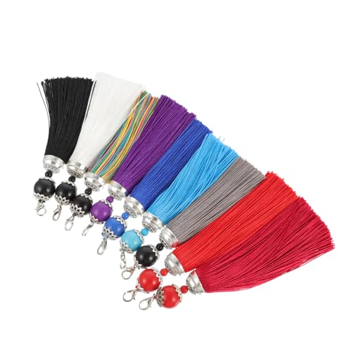 PHENOFICE 18 Stk Karabinerverschluss Quaste Karabinerverschluss-Quaste Autozubehör quasten für armbänder Handgemachte Quastenanhänger hängende Quaste bunte Quaste Polyester Colorful von PHENOFICE