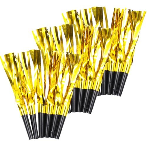 PHENOFICE 18 Stk Pfeife Becher zappeln schnippisch Lichtschwert Blase für jucarii pentru copii hochzeitsdirndl Partykrachmacher Blowouts Krachmacher Plastik Golden von PHENOFICE