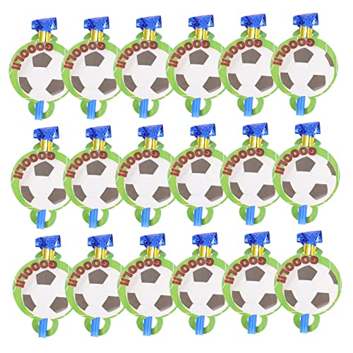 PHENOFICE 18 Stück Fußball Blowdrachen Notfallpfeife Cartoon Pfeife Krachmacher Gebläse Kinderparty Pfeifen Spielzeug Kinderspielzeug Fußball Partydekorationen Reifenplatzer von PHENOFICE