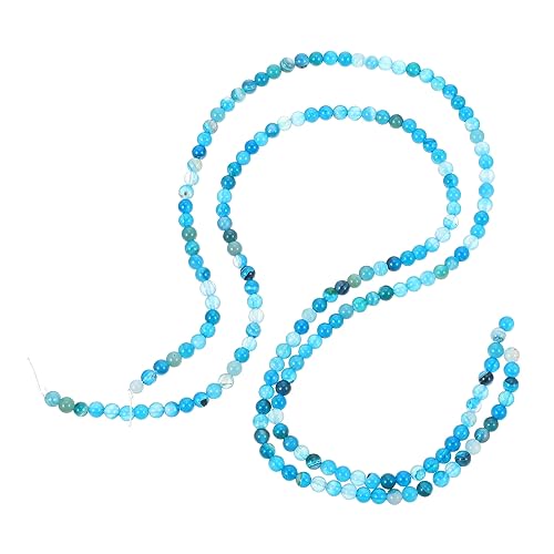 PHENOFICE 180 Stk Lose Perlen Aus Gestreiftem Achat Armbandverzierungen Schmuck Kronleuchter Perlen Armbänder Perlen Armbandperlen Perlen Aus Naturstein Achatperlen Halskette Perlen Blue von PHENOFICE