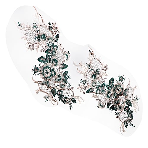 PHENOFICE 1Stk Gestickter Stoffaufnäher grünes Applikationen DIY-Zubehör home decor wohnungseinrichtung hochzeitsdeko kleider dekore selber machen 3D-Blumenflecken Polyester Green von PHENOFICE