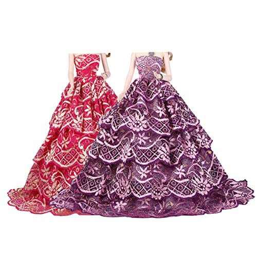 PHENOFICE 1Stk Puppenkostüm passendes Outfit Puppenzubehör Lipgloss-Puppen Kleiderpuppen Puppen-Outfits Puppen Kleidung für puppenkleidung Puppe edles Partykleid Puppenhochzeitskleid Rosy von PHENOFICE