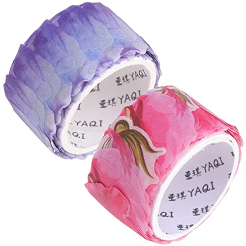 PHENOFICE 2 Rollen Blütenblätter Und Washi Tape Washi-tape-handwerk Diy Klebeband Blumendekorationen Bastelband Blumenaufkleber Für Kinder Retro-aufkleber Washi-tape Für Kinder Papier von PHENOFICE