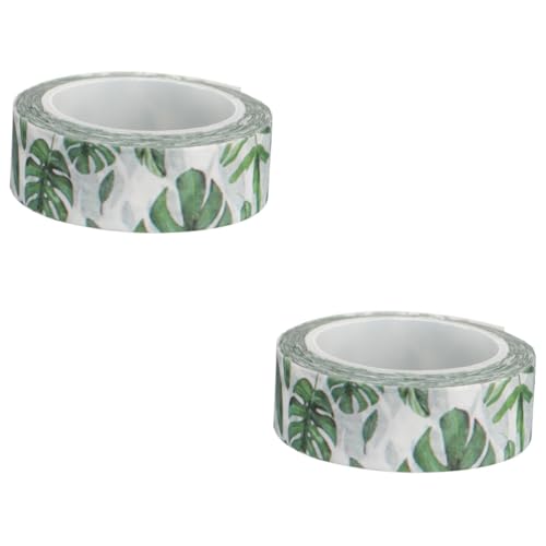 PHENOFICE 2 Rollen Monstera-blatt-klebeband Japanisches Abklebeband Washi-tape Basteln Planerbänder Pflanzendekorationen Blumendekoration Blumenverzierungen Anlage Green Papier Klebeband von PHENOFICE