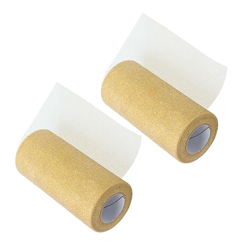 PHENOFICE 2 Rollen Rolle Netz spule Dekoration hochzeitsdeko hochzeitsdeco the craft Netzband Tüll für Heimwerker Dekorationsartikel für Hochzeiten Stoff Tüll Spule Polyester. Golden von PHENOFICE