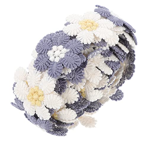 PHENOFICE 2 Spitze haircharm haarsschmuck bekleidung verkleidung Blumenband Blumendekor Zierband nähen Zierband zum Nähen Blumen trimmen Band Nähzubehör Blumenbesatz zum Nähen Baumwolle Grey von PHENOFICE