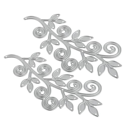 PHENOFICE 2 Stk Würfel Aus Kohlenstoffstahl Blattschablonen-stanzform Blattstanze Scrapbooking-stanzformen Notizbuch Zeitschrift Schablone Blattförmige Schablonen Pflanzen-stanzformen Silver von PHENOFICE