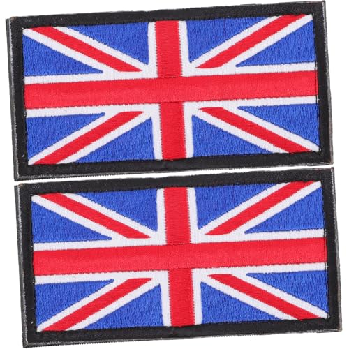 PHENOFICE 2 Stück Aufnäher Mit Nationalflagge Für Kleidung, Aufnäher Mit Britischer Flagge, Aufnäher Mit Nationalflagge Zum Aufbügeln, Aufnäher Mit Britischer Flagge, Aufnäher Mit von PHENOFICE