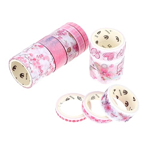 PHENOFICE 2 Washi-tape Dekoratives Klebeband Für Diy Fruchtband Japanisches Obstdekor Selbstklebendes Sammelalbum-aufkleberband Diy Washi Tape Vintage- Glitzerdekor Papier Rosy von PHENOFICE