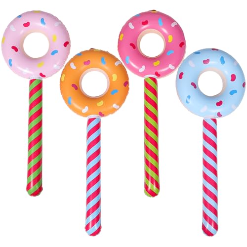 PHENOFICE 20 Stk Aufblasbarer Donut-stick Party Aufblasbarer Schwimmer Ballon Donut-dekorationen Donut Aufblasbar Pool Aufblasbare Stöcke Lutscher Aufblasbares Spielzeug Mini-donuts Pvc von PHENOFICE