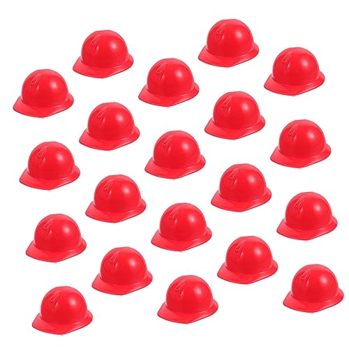 PHENOFICE 20 Stk Spielzeughelm Schutzhelme Für Minipuppen Kinderspielzeug Miniaturpuppenhut Miniaturpuppen-bauhut Puppenhelme Puppenhüte Bauhut Für Minipuppen Mini-puppen-hut Abs Rot von PHENOFICE