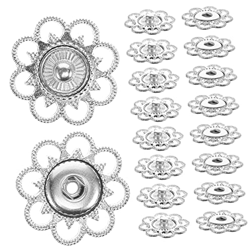 PHENOFICE 20 Stück Druckknöpfe Zum Aufnähen Robuster Blumenförmiger Legierungsverschlussknopf Für Kleidung Ideal Für Handarbeiten Und Basteln Inkl Druckknopfzange Für Einfache Anwendung von PHENOFICE