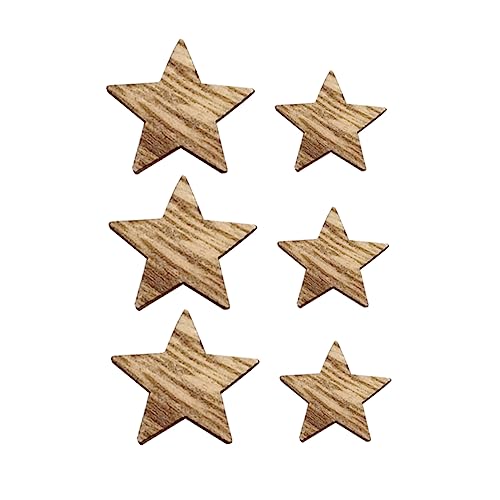 PHENOFICE 200 Stück Holzchips Mini Ornamente Jupiter Ornamente Ornamente Für Mini Bastelarbeiten Leere Ornamente Wanddekorationsflicken Mini Herzornamente Holzbastelarbeiten von PHENOFICE