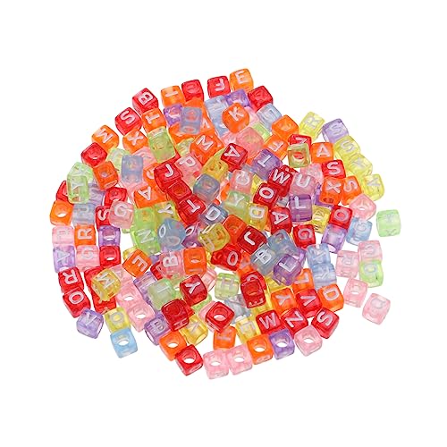 PHENOFICE 200 Stück Weiße Acryl Alphabet Würfelperlen 6 Mm Für Schmuckherstellung DIY Armbänder Und Halsketten Lernspielzeug Für Kinder Bastelmaterial Zum Auffädeln von PHENOFICE