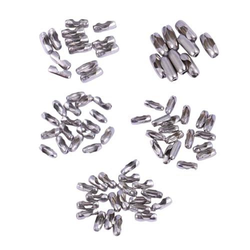 PHENOFICE 200St Edelstahlverschlüsse kettenverbinder Schmuck basteln Schmuckzubehör Set Halskette mit Kugelkette Schmuckherstellungszubehör Kugelketten-Verbindungsverschlüsse Silver von PHENOFICE