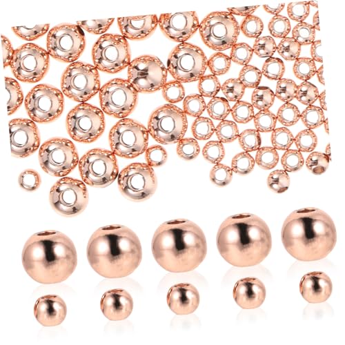 PHENOFICE 200st Armband Aus Metallperlen Diy Schmuck Lose Perlen Runde Abstandsperlen Multifunktionale Perlen Handwerkliche Herstellung Von Perlen Dichtungsmaterial Kupfer Rose Gold von PHENOFICE