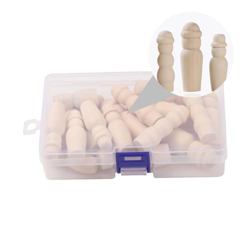 PHENOFICE 20Er Box Holzfigur Bemalte Holzpuppe DIY Malpuppe Handgehäkelte Puppen Spielzeug Für Kinder Kinderspielzeug Unbemalte Steckpuppe Kidcraft Spielset Steckpuppen Familie von PHENOFICE