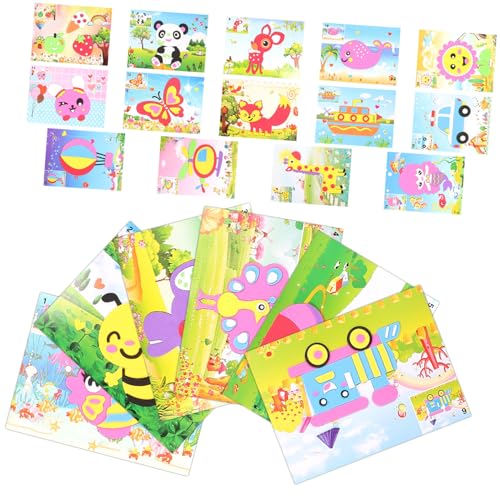 PHENOFICE 20Er Packung pädagogisches Aufkleberspielzeug Spielzeugaufkleber DIY Bastelaufkleber basteln für Kinder bastelmaterial für Kinder Mosaikaufkleberkunst für Kinder DIY-Sticker-Kit von PHENOFICE