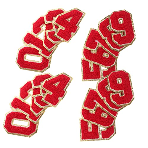 PHENOFICE 20st Digitaler Patch Weißes Dekor Besticktes Kleidungszubehör Dekorative Kleiderflicken Dekorative Fellflecken Anzahl Kleidungsflecken Kleidung Schmückt Stoffdekor Rot Polyester von PHENOFICE