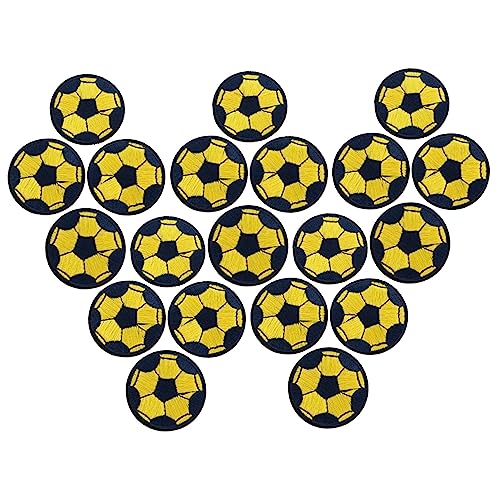 PHENOFICE 20st Fußball-aufkleber Stickereiapplikationen Für Den Sport Applikation Aus Fußballstoff Stickapplikationen Im Fußballdesign Applikation Nähen Trendiges Dekor Polyester Yellow von PHENOFICE