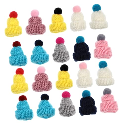 PHENOFICE 20st Mini-Hut Verschleißfeste Miniaturhüte Zarte Puppenhüte Entzückende Bastelhüte Strickmützen Für Minipuppen Mini-hüte Mini-weihnachtsmütze Zum Basteln Mini-strickmützen Stricken von PHENOFICE