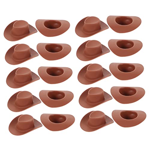 PHENOFICE 20st Mini-cowboyhut Puppenhüte Puppenhut Kleine Hüte Miniaturhüte Zum Basteln Puppen-baseballmütze Spielzeug Für Haustiere Zubehör Für Die Puppenherstellung Plastik Brown von PHENOFICE