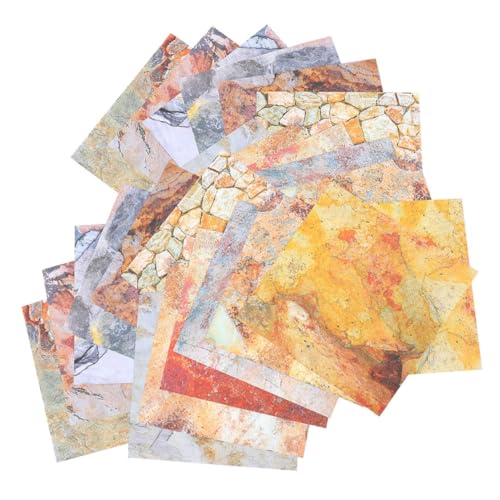 PHENOFICE 24 Blatt Handkonto Hintergrundpapier Kunsthandwerk Sammlungsmaterial Papier DIY Retro Papier Ästhetisches Papier DIY Material Papier Scrapbooking Zubehör Bastelpapier von PHENOFICE