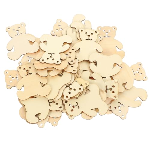 PHENOFICE 24Pcs Holzhandwerkszubehör Holzspäne Graffitibären Ausschnitte Wand Ornamente Holzausschnitte Handwerk Holzscheiben DIY Bärenausschnitte DIY Holzausschnitt Holzscheiben DIY -Holzscheiben von PHENOFICE