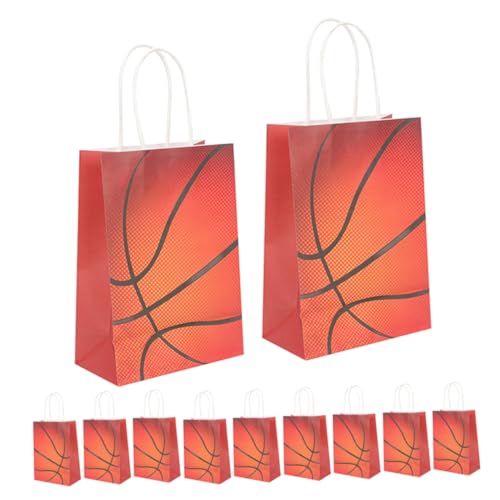 PHENOFICE 24st Basketball-partygeschenktüte Geschenktüten Basketball-bonbontüten Papiertüten Basketball-leckerli-taschen Geschenktüte Aus Papier Festival-geschenktüte Weißes Kraftpapier von PHENOFICE