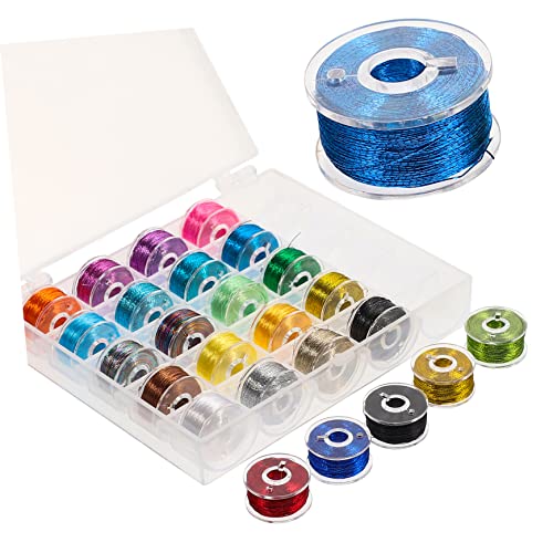 PHENOFICE 25 Rollen Stickgarn DIY-Fäden Nähen von Polyester bunter Nähfaden bunte Fäden Nähzubehör embroidery kit embroidery set dekorative Nähfäden handwerkliche Fäden Naehstiche Plastik von PHENOFICE