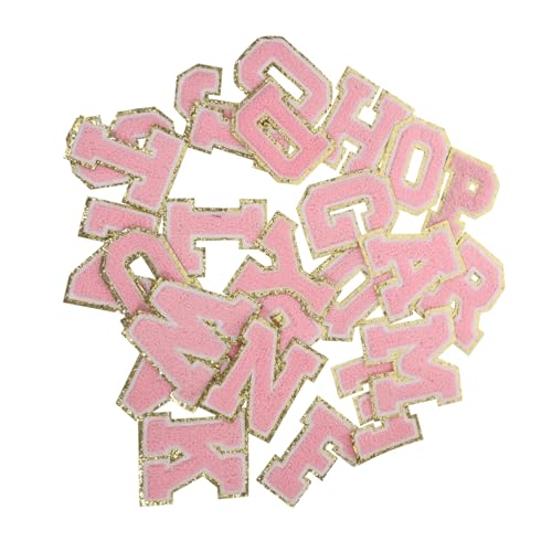 PHENOFICE 26 Stk Buchstaben-patch Applikationen Des Englischen Alphabets Kleidung Häkeln Buchstabenaufkleber Kleidungsstück Patches Applikationen Zum Nähen Von Kleidung Stoff Rosa Polyester von PHENOFICE