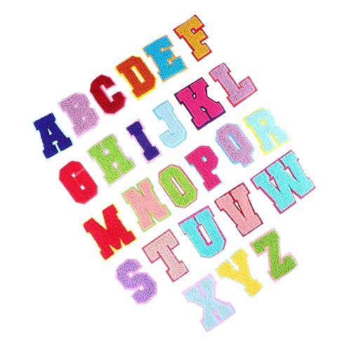 PHENOFICE 26st Bestickter Stoffaufnäher Mit Alphabet Kostüm-stickerei-patch Flicken Aufnähen Diy-stickpatch Stickerei-patch-applikation Kleidungsstickpatch Buchstaben Nähen Colorful von PHENOFICE