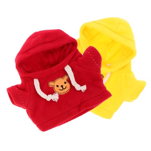 PHENOFICE 2St Bärenpuppenkleidung puppenkleiderschrank Puppenbekleidung Plüschtiere Bär Puppe Schlüsselanhänger tragen Wiederverwendbare Puppenkleidung kompakte Bären-Hoodie-Kleidung Stoff von PHENOFICE