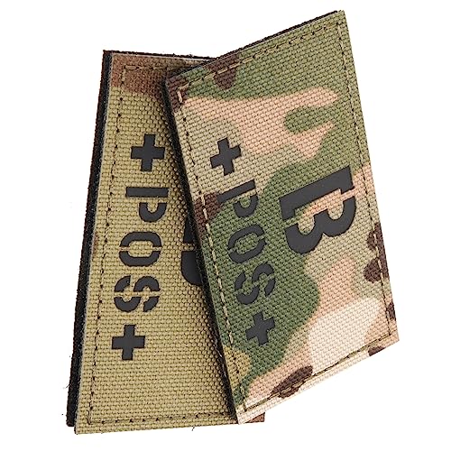 PHENOFICE 2St Blutgruppenpflaster kampfanzug uniform rucksacks bocksack Blutgruppen-Patch für Kleidung Blutgruppen-Armband Reflektierender Blutgruppen-Patch Tarn-Blutgruppenabzeichen Nylon von PHENOFICE