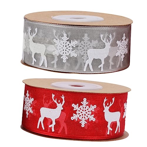 PHENOFICE 2St Geschenkband zum Geburtstag Weihnachtsband im Freien Baumband Hochzeitsdekoration Hochzeitsbänder seidenband ribbon Weihnachtsband aus Organza Weihnachtsband bedruckt Polyester von PHENOFICE