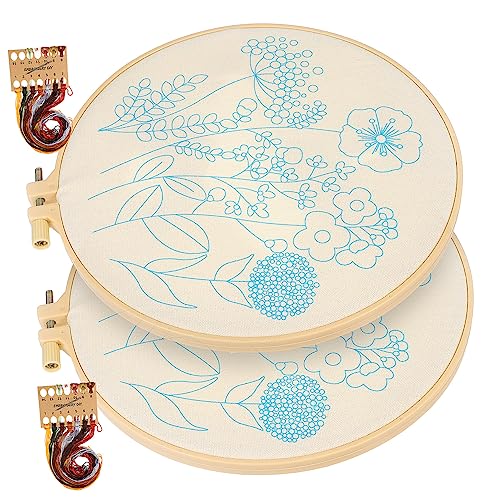 PHENOFICE 2St Handstickstoff servilletas para bordar Stickerei für Anfänger Blumen-Stickset Blumenstickerei-Kit Stickmuster embroidery needle embroidery fabric Stickerei-Starter-Kit Nähset von PHENOFICE