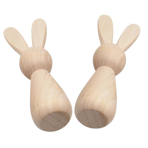 PHENOFICE 2St Hase aus Holz DIY-Graffiti-Stöpselpuppen unbemalte Peg-Puppen Puppenkörper Pegpuppen selbst bemalen selbst bemalte Holzpuppen Blanko-Peg-Puppen leere Holzpuppen DIY liefert von PHENOFICE