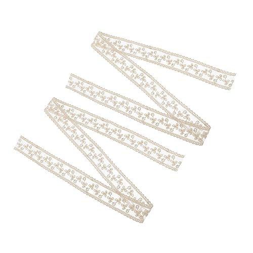 PHENOFICE 2St Schmuckzubehör Bastelspitzenband Garn Spitzenband weißes Band DIY-Kunsthandwerk seidenband ribbon farbband DIY Bastelband Kopfbedeckungsband selber machen Stickerei Beige von PHENOFICE