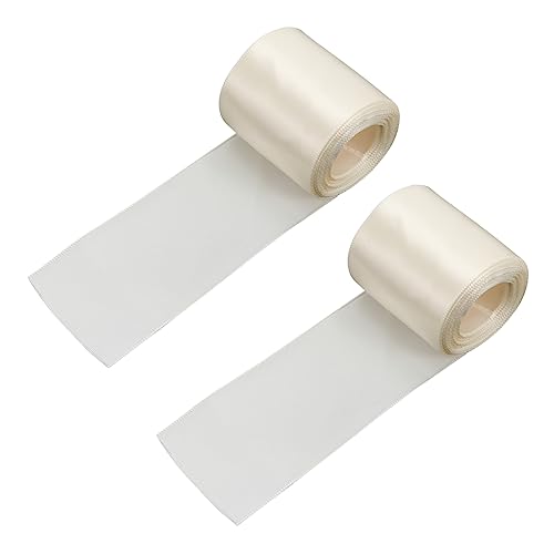 PHENOFICE 2St seidenband ribbon Geschenkbandrolle Urlaubsdekorationband Weihnachtsbogenband Weihnachtsdekorationen Geschenkbänder Geschenkverpackungsband Satin- Beige von PHENOFICE