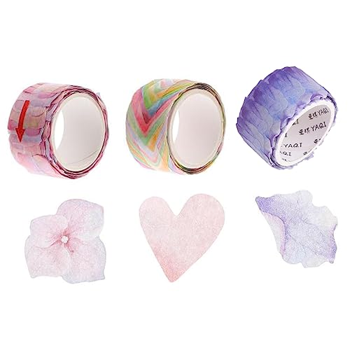 PHENOFICE 3 Rollen Blütenblätter Und Washi Tape Scrapbooking Klebeband Aufkleber Für Kinder Pflanzenband Dekoratives Farbiges Klebeband Botanische Aufkleber Abdeckband Für DIY Kinder von PHENOFICE