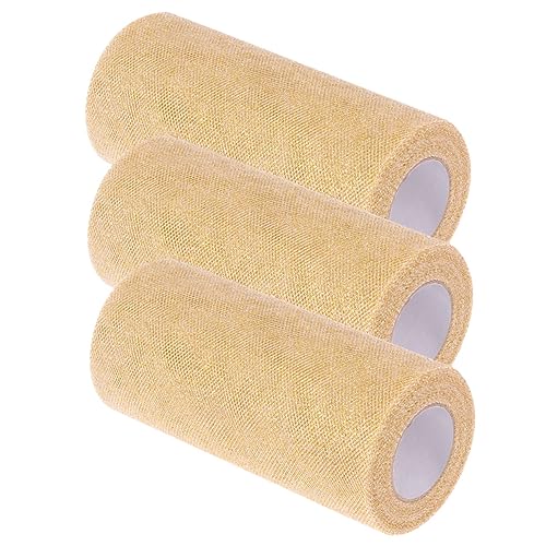 PHENOFICE 3 Rollen Rollen Glitzer-mesh-rolle Geschenkband Weißes Dekor Tüllstoff Nähen Mesh-tüllband Weißer Tüllrock Dekorationen Für Hochzeitszeremonien Band Für Schleifen Tul Polyester von PHENOFICE