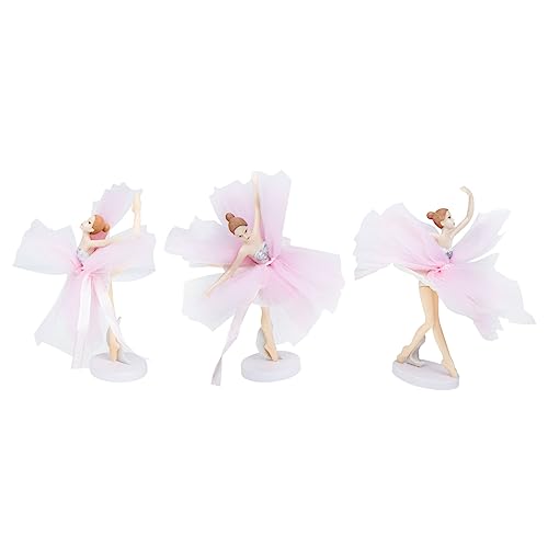 PHENOFICE 3 Sätze Mädchen-ballerina Cupcake-kapazitäten Desktop- Für Ballettmädchen Ballett Cupcake Topper Kuchendekoration Zum Mädchengeburtstag Geburtstags-requisiten Gittergewebe von PHENOFICE