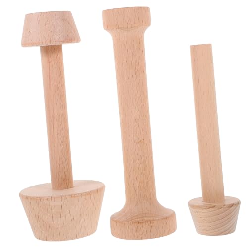 PHENOFICE 3-teiliges Set Eierkuchenform Aus Holz Kuchen-puck-form Kitchen Craft-gebäckstampfer Bäckerei Tortenschieber Eierkuchenstampfer Eierkuchenpresse Handbetätigte Gebäckschieber von PHENOFICE