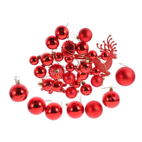 PHENOFICE 30 Stück Weihnachtsbaumschmuck Ornamente Verschiedenen Designs Hängende Dekoration Für Weihnachtsbaum Festliche Urlaubsdekoration Für Innenräume Und Feiern von PHENOFICE