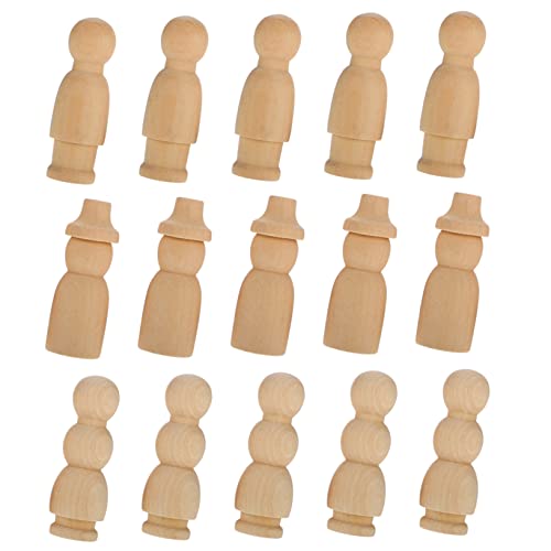 PHENOFICE 30St Hölzerne Puppe bemaltes Spielzeug unvollendete Menschenpuppe Figuren Wohnkultur DIY-Figuren dekorative Puppenkörper bastelkasten holzspielzeug unbehandeltes Holz Holzpuppen von PHENOFICE