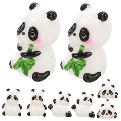 PHENOFICE 32 STK Mini-Panda-Ornament Miniatur-Panda-Ornament Mini-Panda-Figuren Panda-kuchendekorationen Panda-Dekoration Panda-skulptur Panda-spielzeugfigur Bären-actionfigur Hofpanda Harz von PHENOFICE