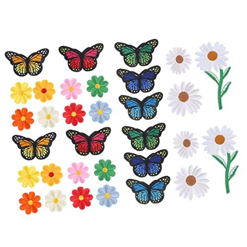 PHENOFICE 39 Stk Gestickter Stoffaufnäher Kleiderflicken Patches Nähen Patches Aufnähen Flicken Für Jacken Kleidungsflicken Selber Machen Kleidungsflecken Für Löcher Blumenbeete Polyester von PHENOFICE