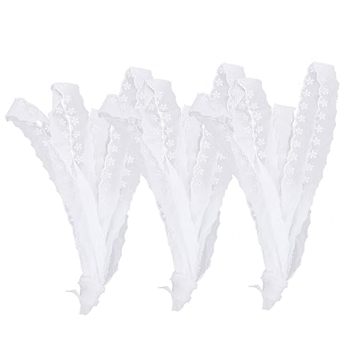 PHENOFICE 3St Stickerei Spitze Kleidung Spitzenbesatz Makramee-Spitzenband feichtucher hochzeitsdirndl toy Baumwoll-Stickerei-Spitzen-Accessoires Kleiderspitze Makramee Baumwollfaden Weiß von PHENOFICE