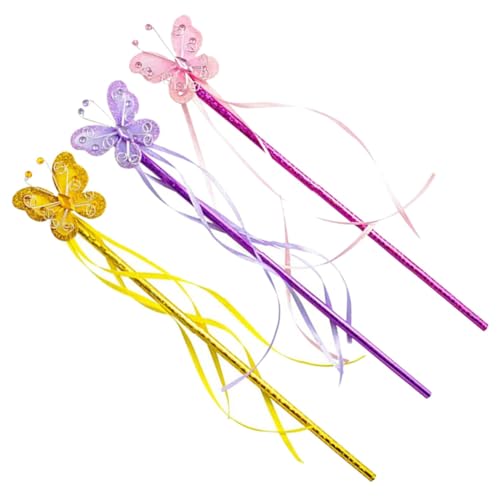 PHENOFICE 3St Zauberstab fairy wand spielzeug für kinder e girl kleidung Butterfly wand -Feenstäbe Zauberstäbe für Mädchen Fee Cosplay-Requisite Zauberstäbe für kleine Mädchen PVC von PHENOFICE